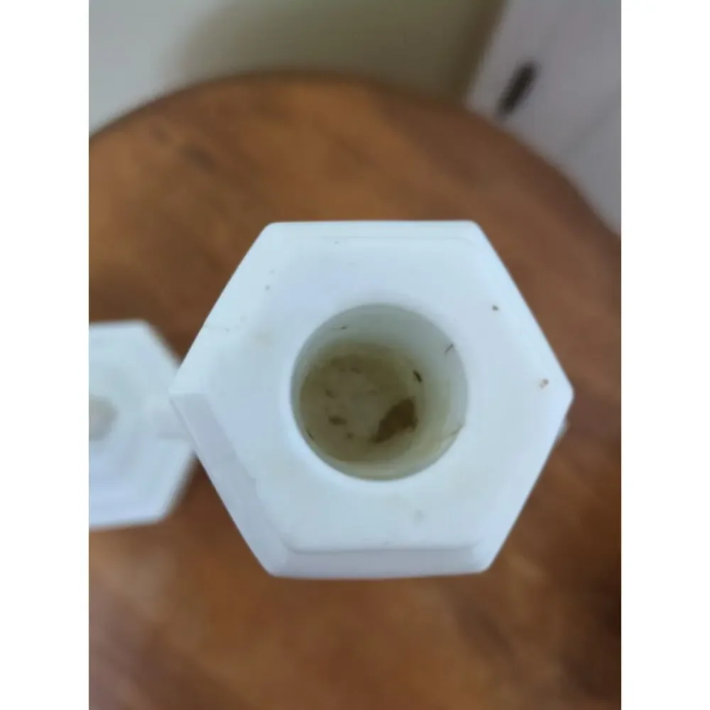 Rare Cambridge #3 Opal Crucifix Candlesticks.